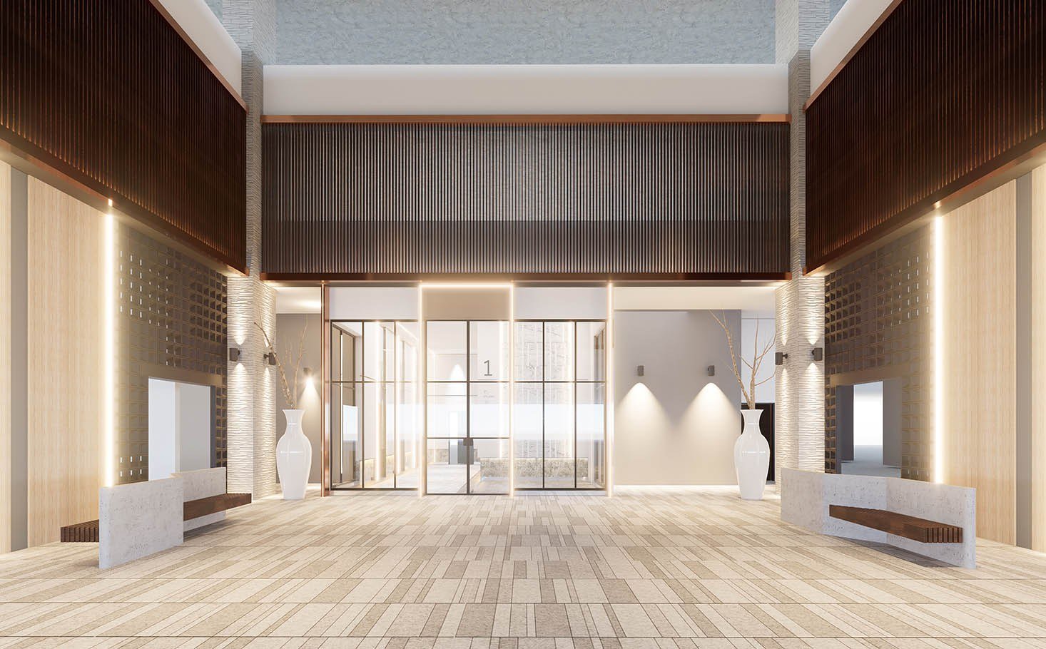 Alamanda Heights Bukit Serdang grand double-volume entrance lobby