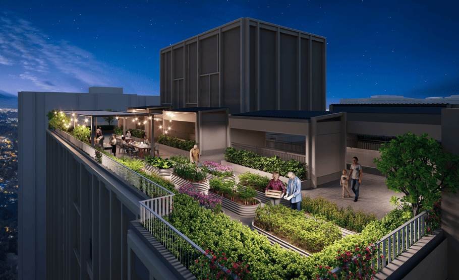 The Aldenz Damansara Perdana Level 40 sky garden at night