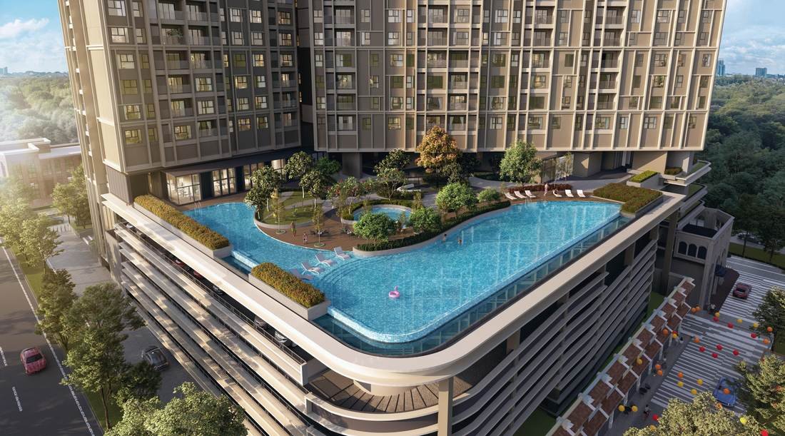 The Aldenz Damansara Perdana rooftop swimming pool deck
