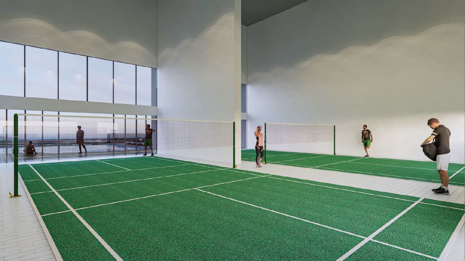 Ambience Residence Sungai Besi indoor multipurpose hall set up as badminton courts