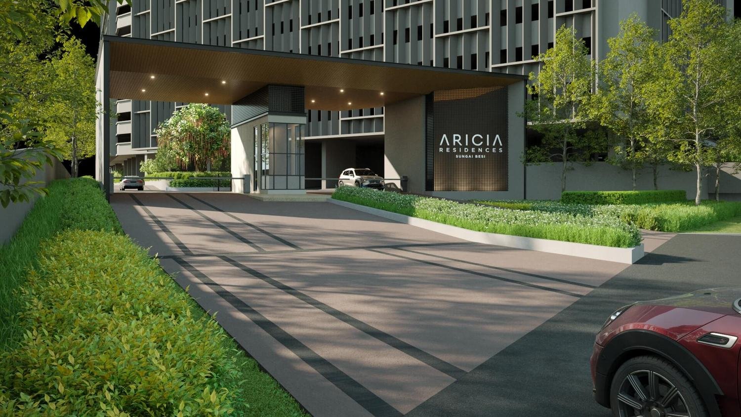 Aricia Residences Sungai Besi arrival entrance and drop-off porch