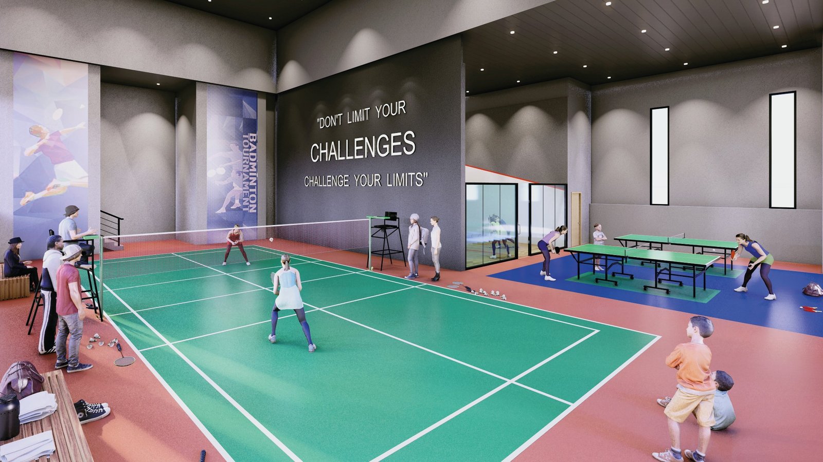 The Atas Taman Desa indoor sports hall with badminton and table tennis