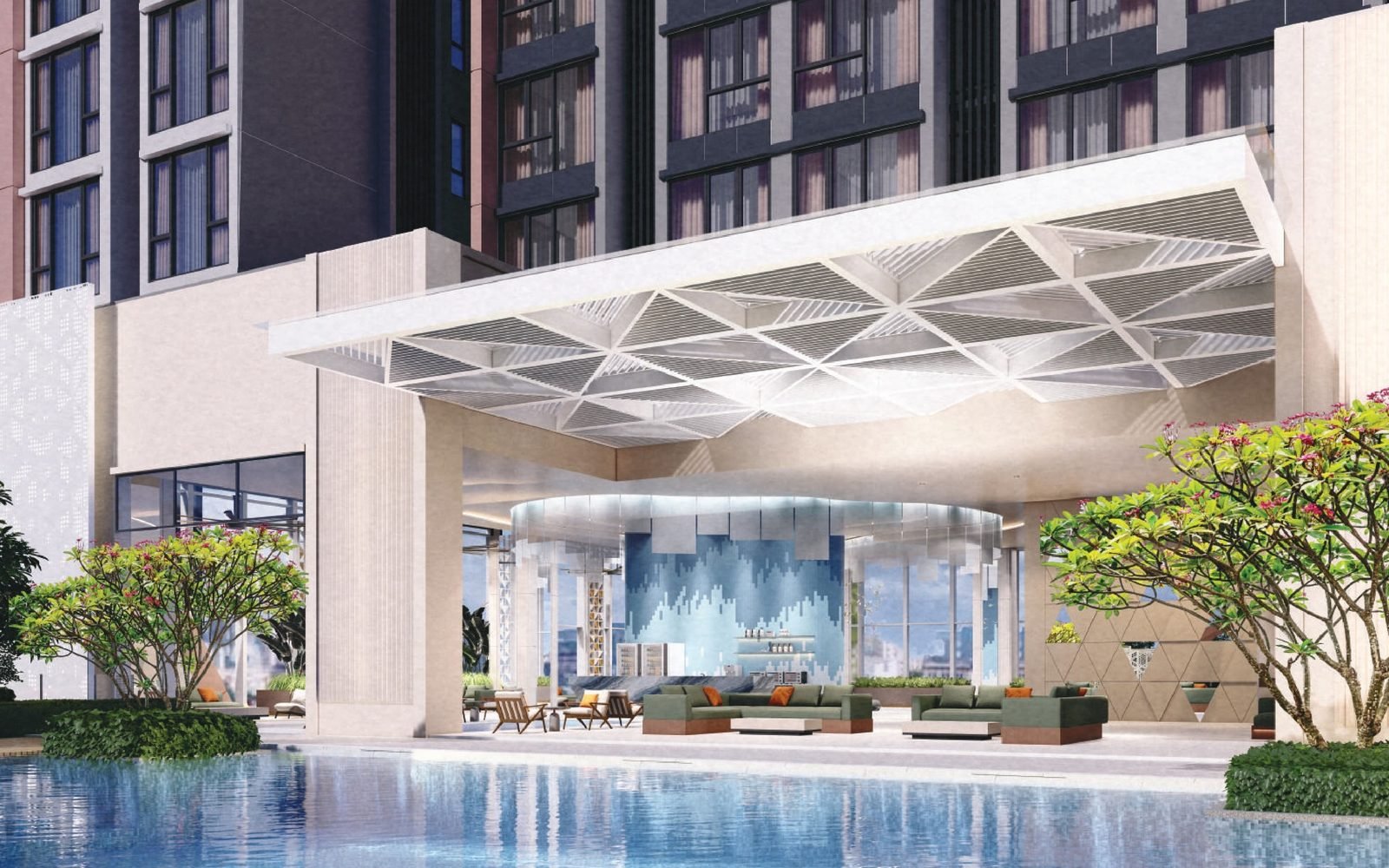 Aurum Suites Sri Petaling pool deck and sun lounge