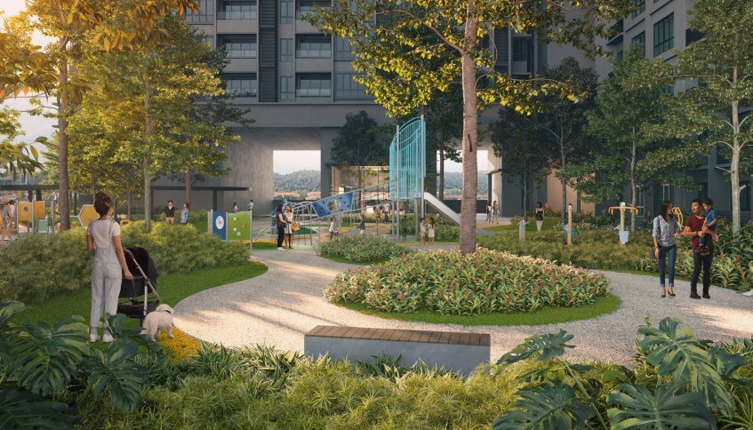 Avantro Residences Bandar Kinrara garden and pet-friendly playground