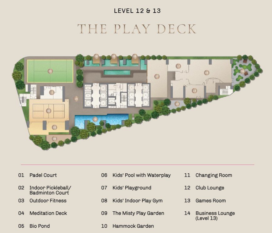 Divine KLCC Level 12 and 13 The Play Deck facilities plan