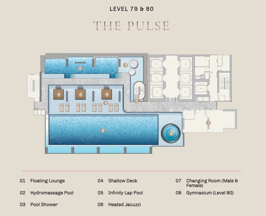 Divine KLCC Level 79 and 80 The Pulse facilities plan