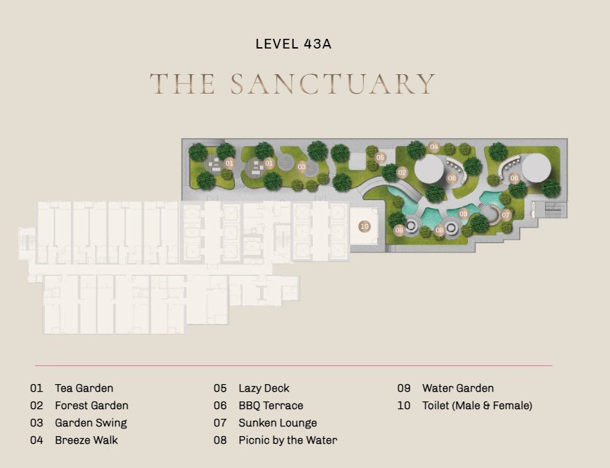 Divine KLCC Level 43A The Sanctuary facilities plan