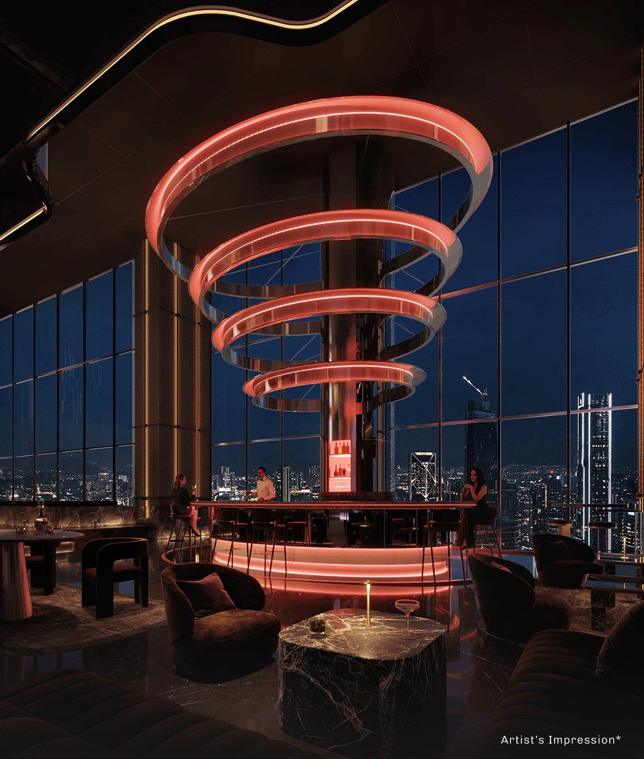 Divine KLCC rooftop sky bar at night