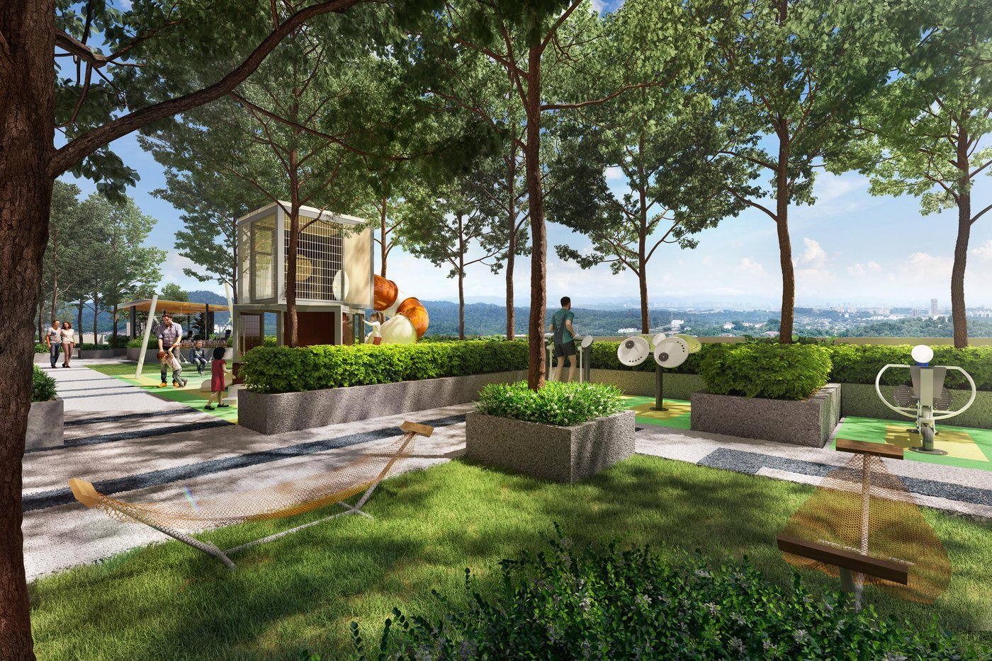 D'Nuri Residences Kwasa Damansara gymnasium with a glazed outlook