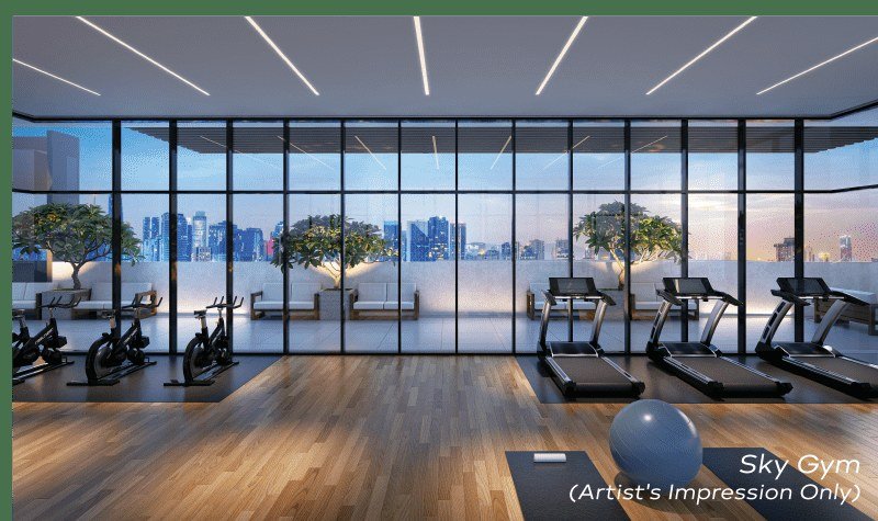 Khaya Residences Bangsar Sky Gym with floor-to-ceiling city views