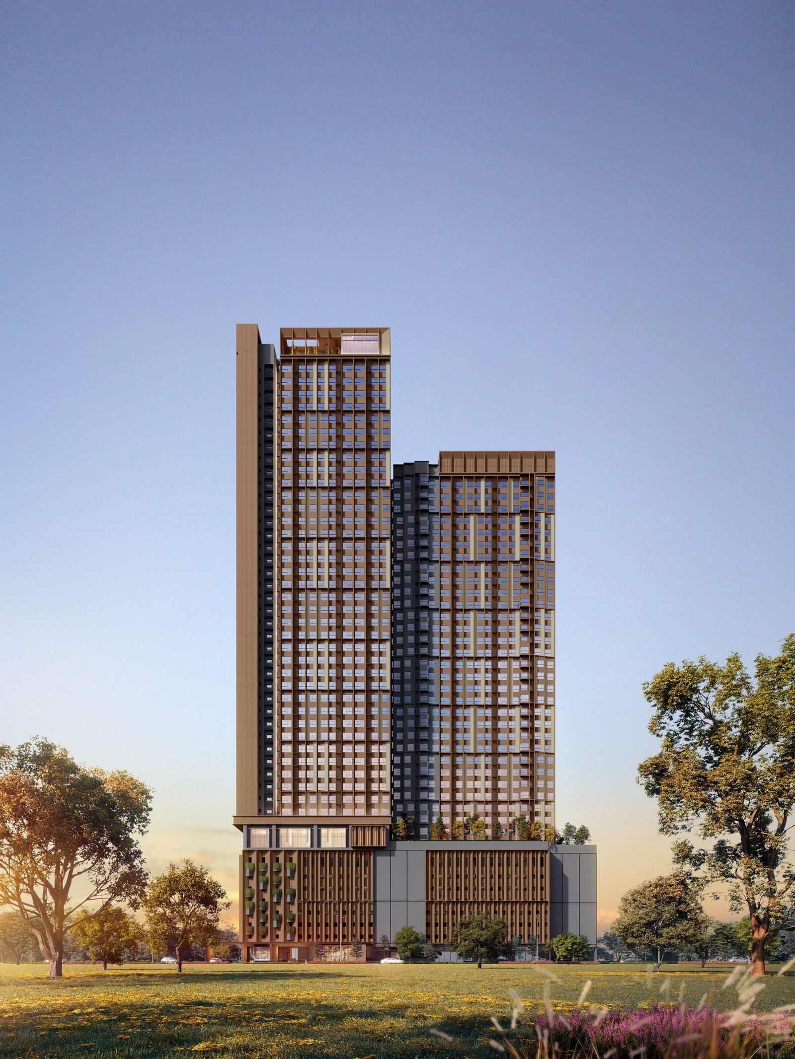 The Kingswoodz Bukit Jalil three-tower facade