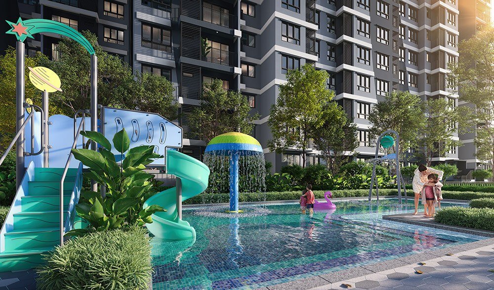 M Aurora Old Klang Road kids pool with slide and water features