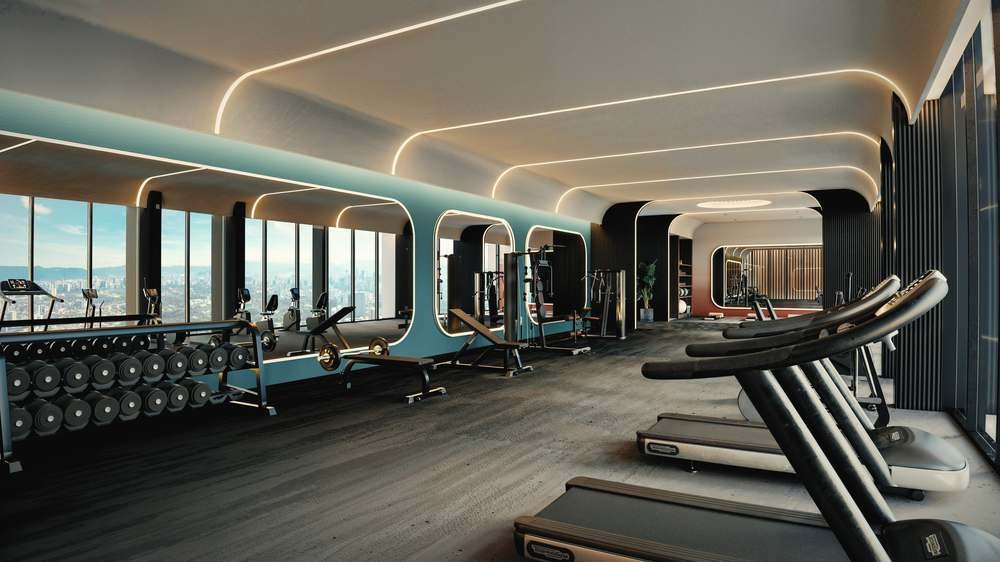 Parkside Sky rooftop gym with panoramic Kuala Lumpur views
