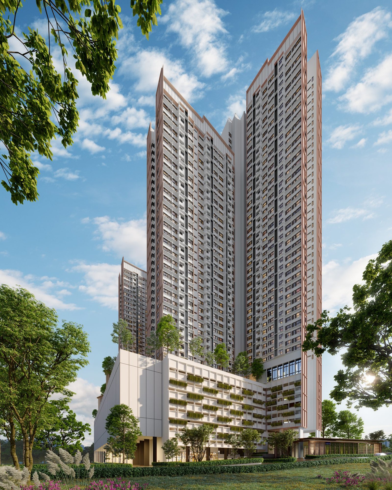 The Queenswoodz Bukit Jalil twin-tower facade by day