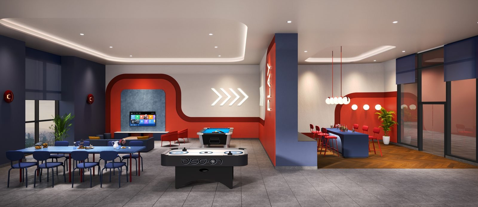 The Queenswoodz Bukit Jalil games lounge with pool and air hockey