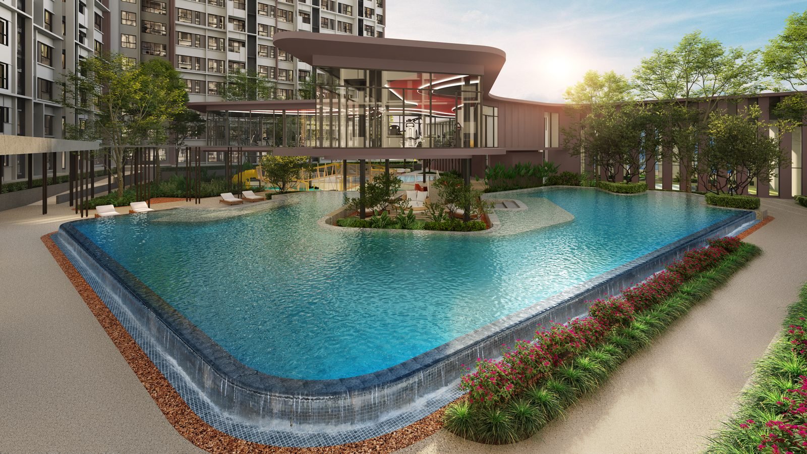The Queenswoodz Bukit Jalil leisure pool and clubhouse