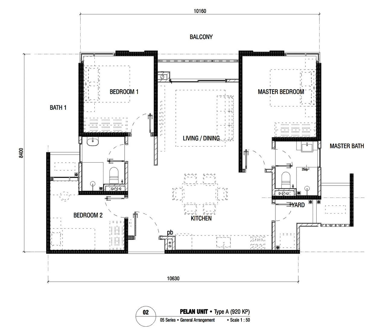Ren Residence Type A floor plan 920 sq ft