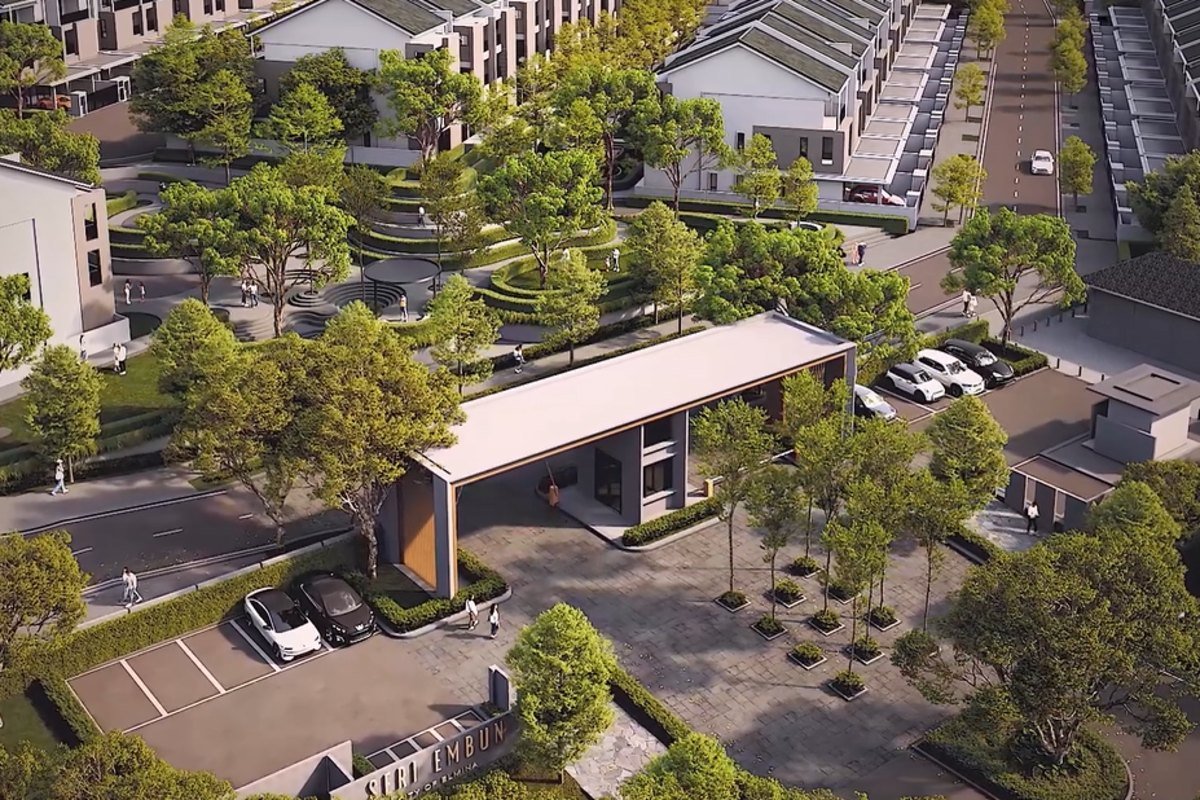 Seri Embun by E&O aerial streetscape of the neighbourhood