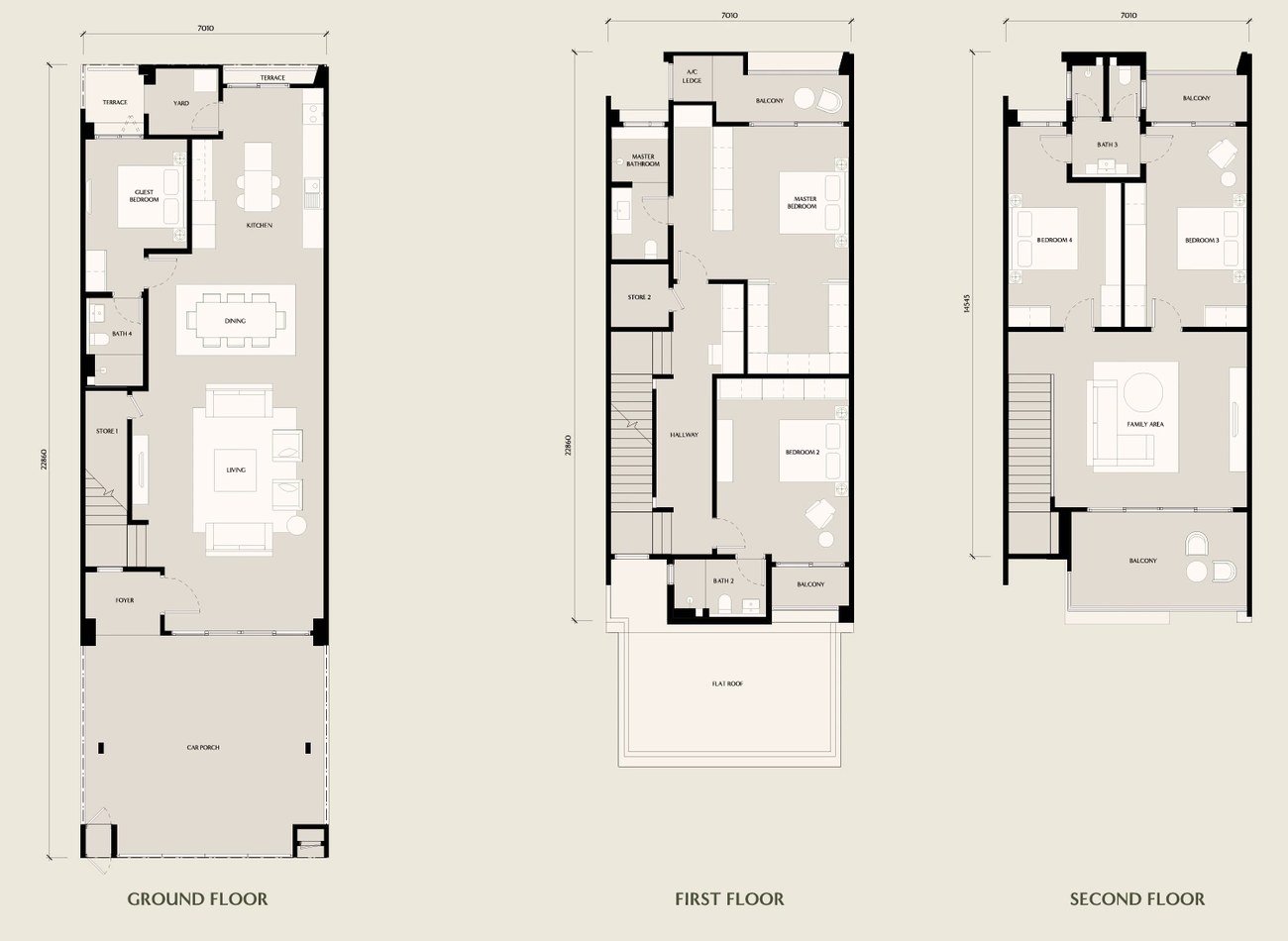 Seri Embun by E&O Type A floor plan — 3-storey superlink, 5 bedrooms