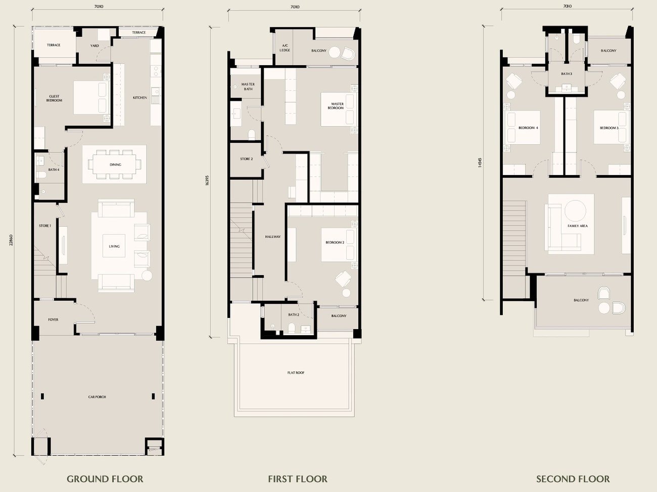 Seri Embun by E&O Type A1 floor plan — 3-storey superlink, 5 bedrooms