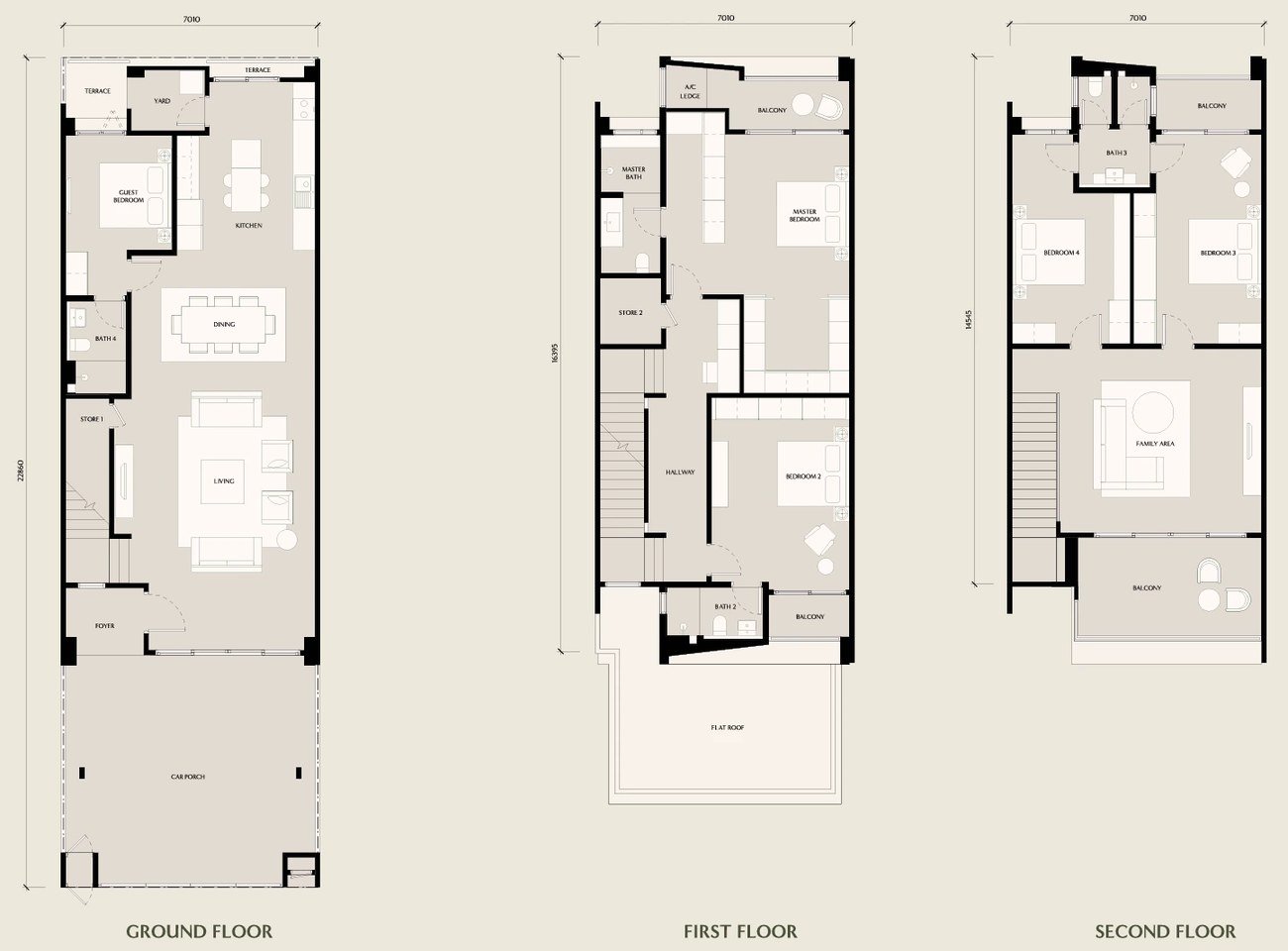 Seri Embun by E&O Type B floor plan — 3-storey superlink, 5 bedrooms