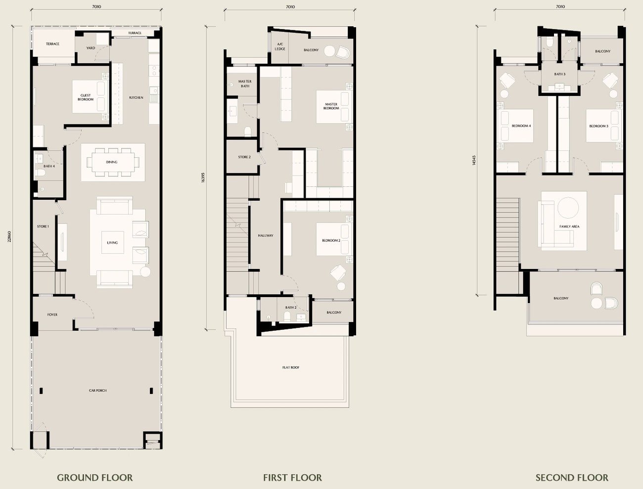 Seri Embun by E&O Type B1 floor plan — 3-storey superlink, 5 bedrooms