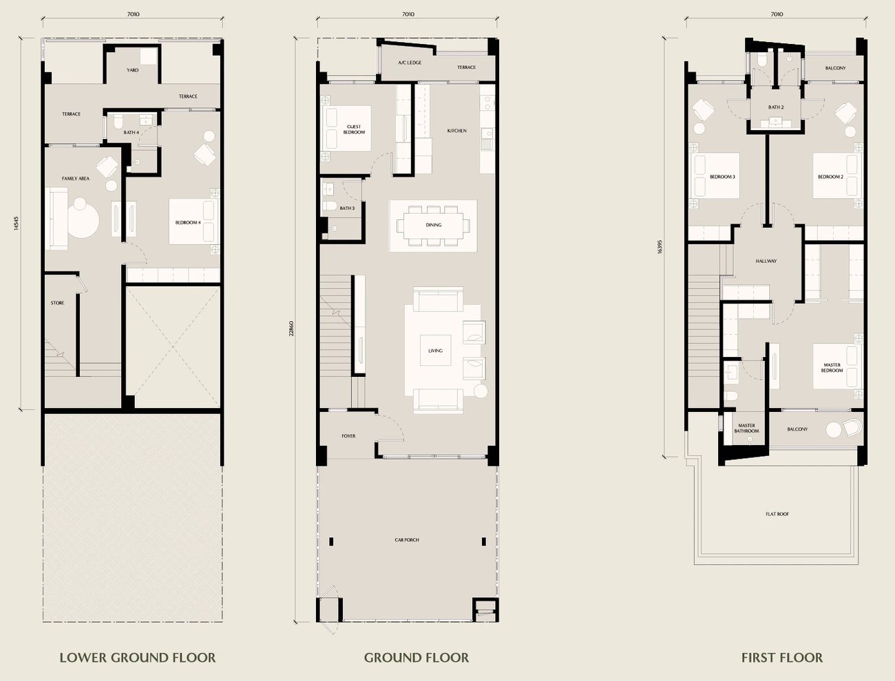 Seri Embun by E&O Type C1 floor plan — 3-storey superlink, 5 bedrooms