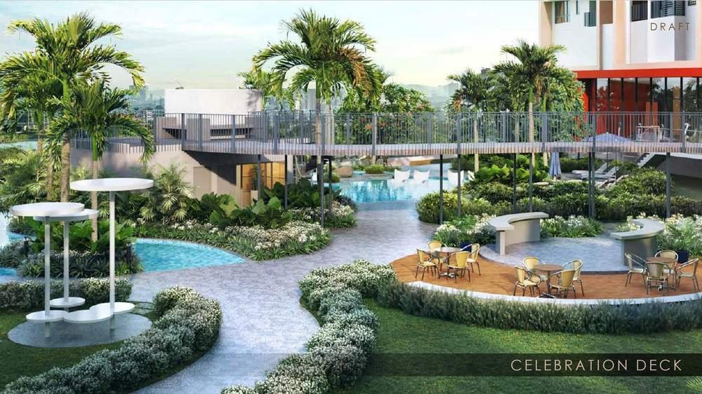 Skyline Kuchai Celebration Deck garden walkway and pool