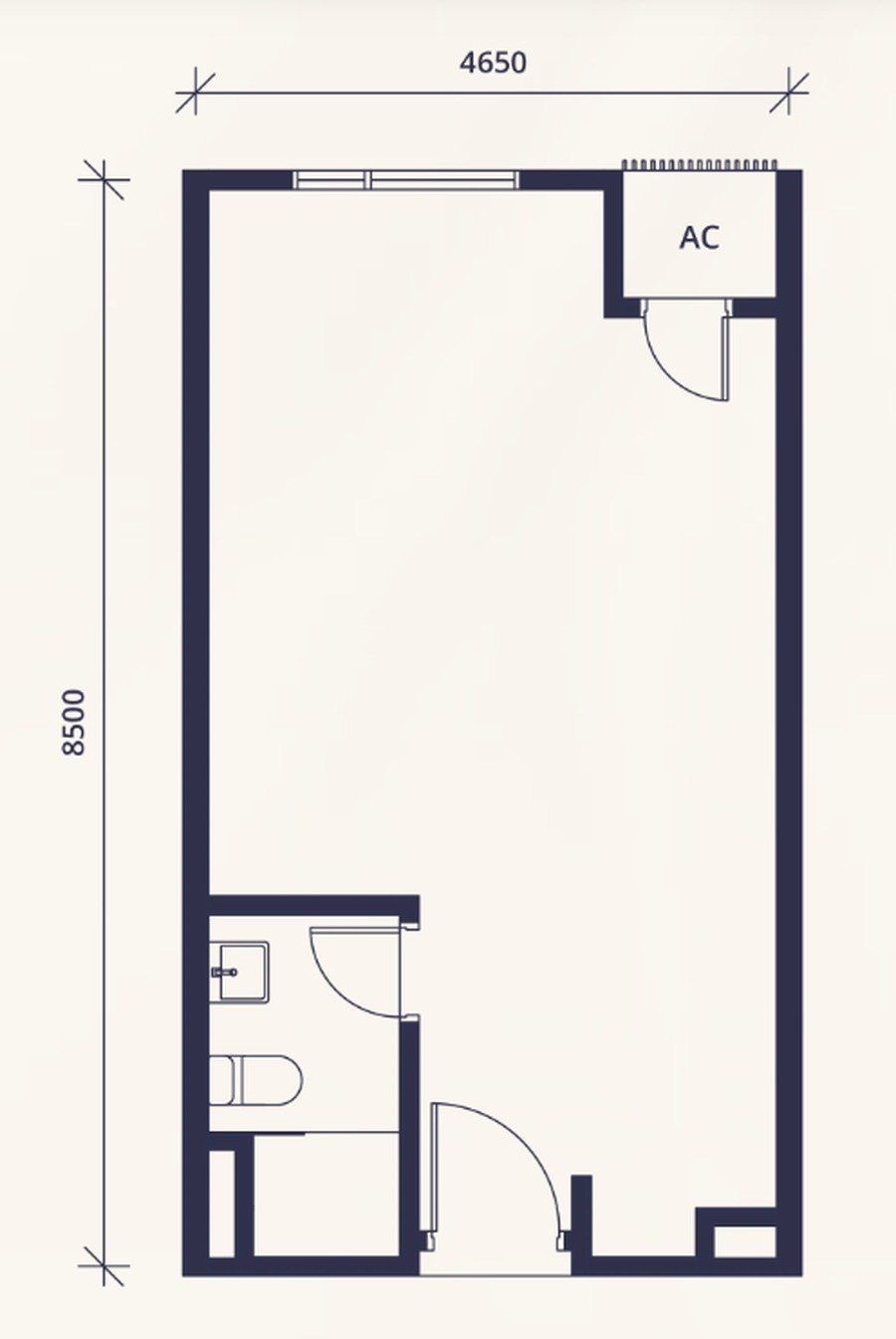 Sutera Suites KL City Gateway Type A floor plan — 425 sq ft suite