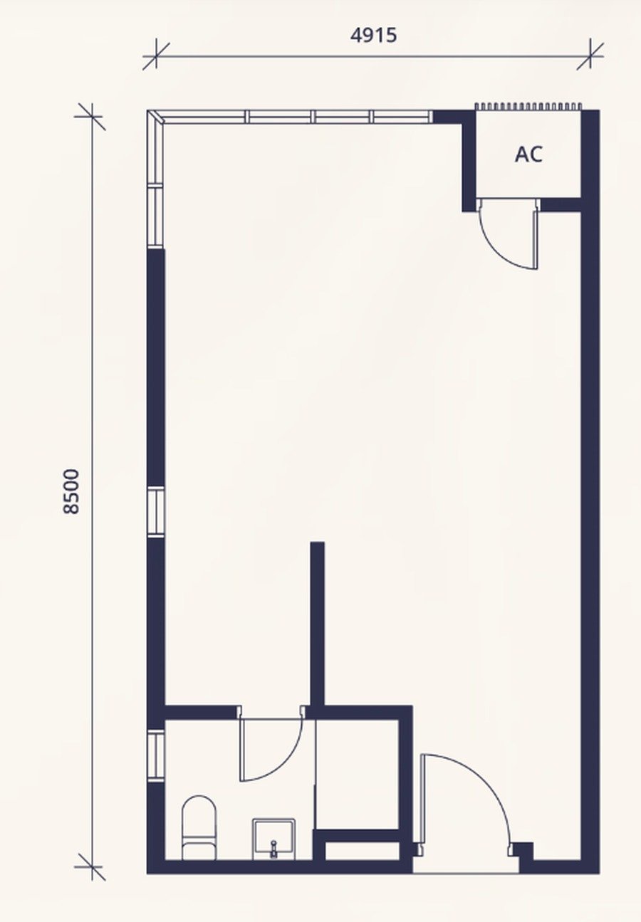 Sutera Suites KL City Gateway Type A1 floor plan — 450 sq ft suite