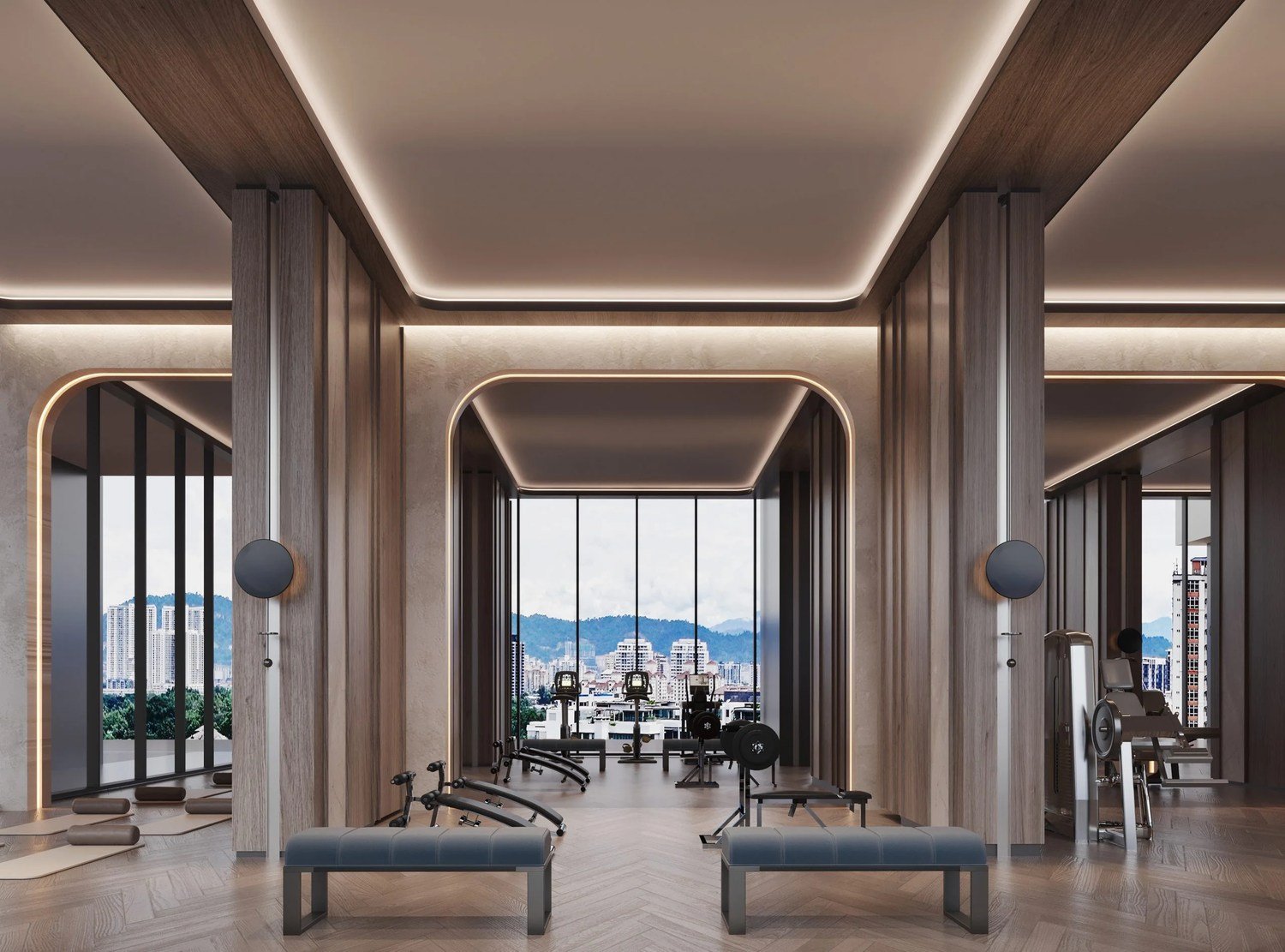Sutera Suites KL City Gateway fitness lounge gym with city views