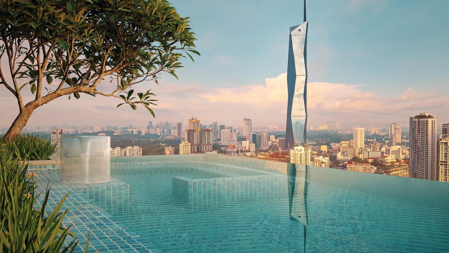 Times Square 2 Bukit Bintang 40m infinity pool with KL skyline and Merdeka 118 view