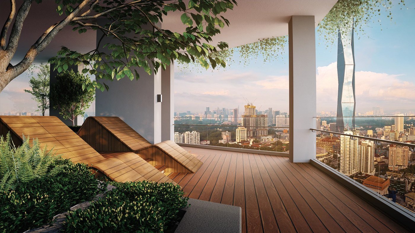 Times Square 2 Bukit Bintang timber viewing deck with city view