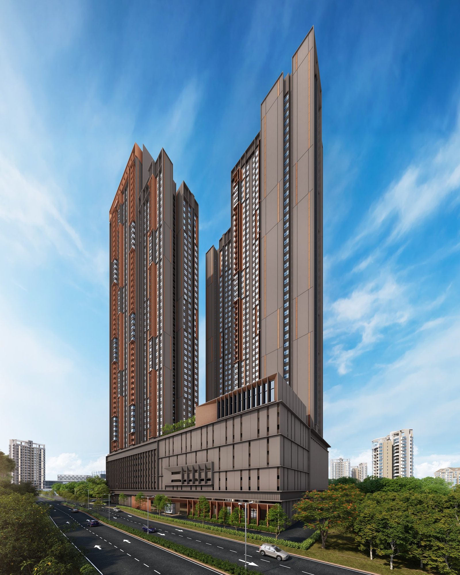 The Vividz Bukit Jalil twin-tower facade by day