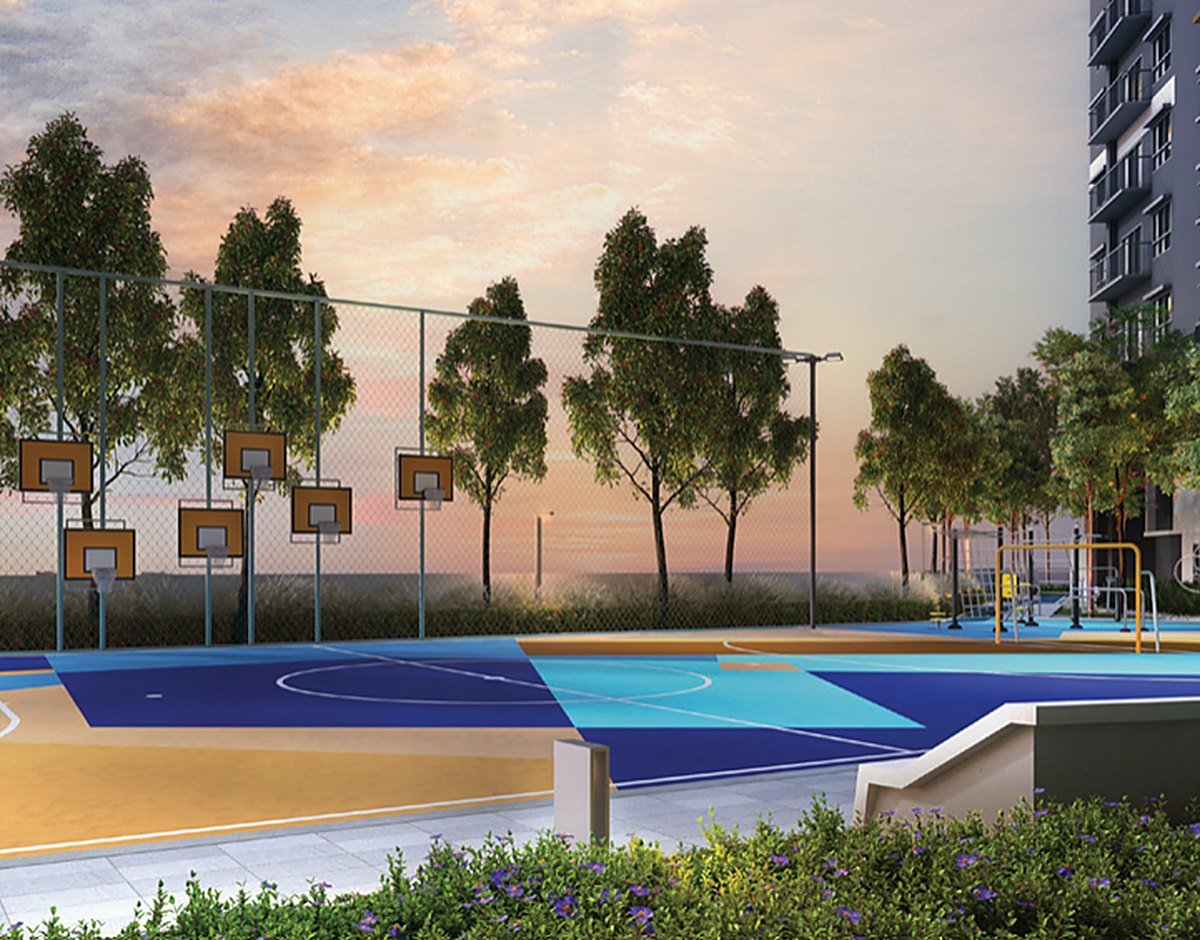 The Wyn Residences Puchong basketball and futsal sports court with landscaping